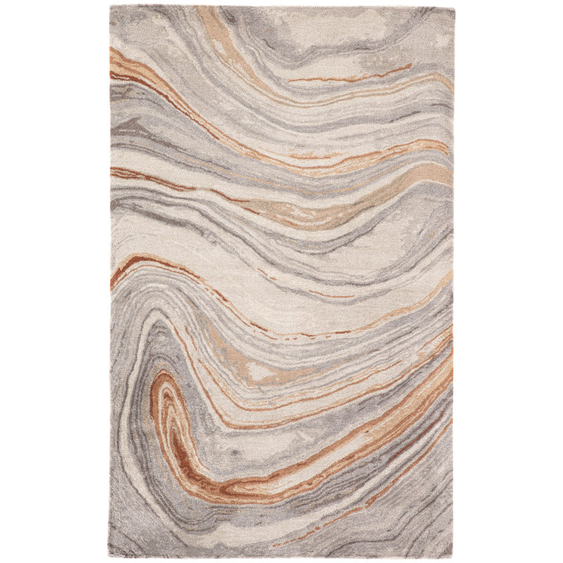 Ivy Bronx Fairmont Abstract HandTufted Copper/Gray Area Rug & Reviews